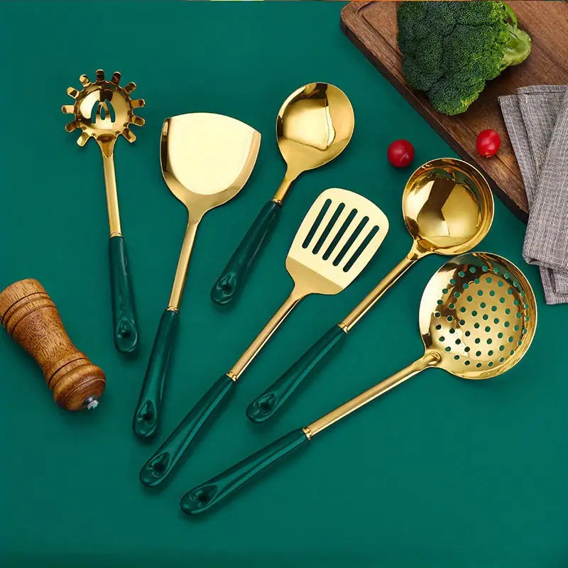 Luxury Lightweight Kitchen Utensil Set with Ceramic Handle