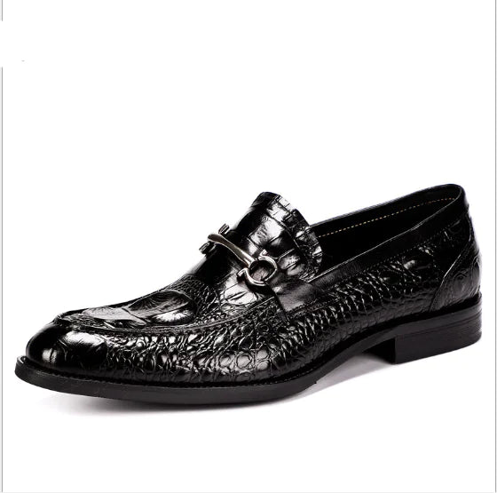 Crocodile Pattern Men's Leather Dress Shoes
