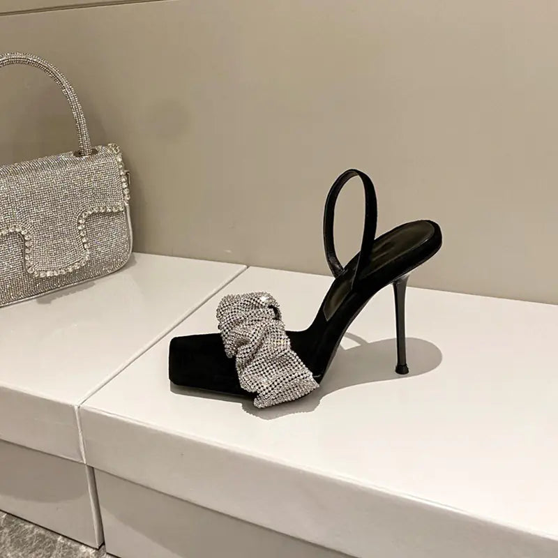 Elegant High Heel Rhinestone Sandals for Women