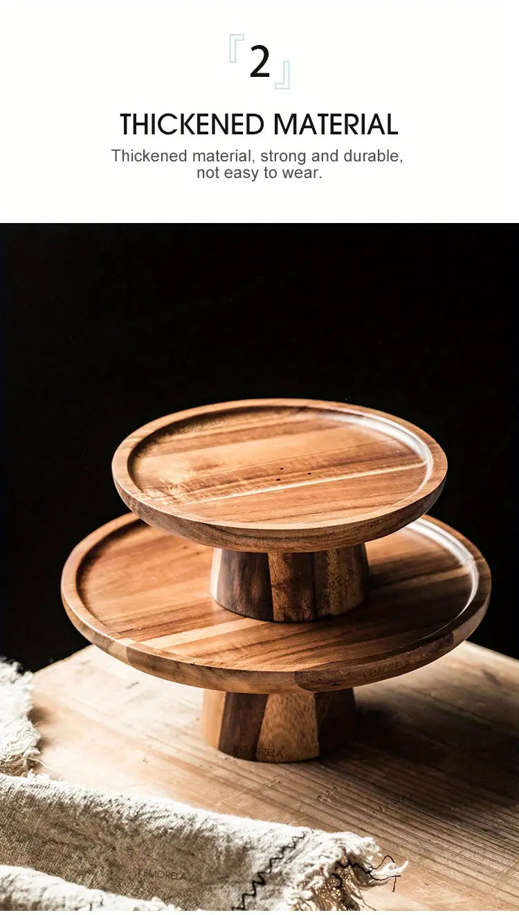 Wooden Round Dessert Plate - Creative Food Serving Tray