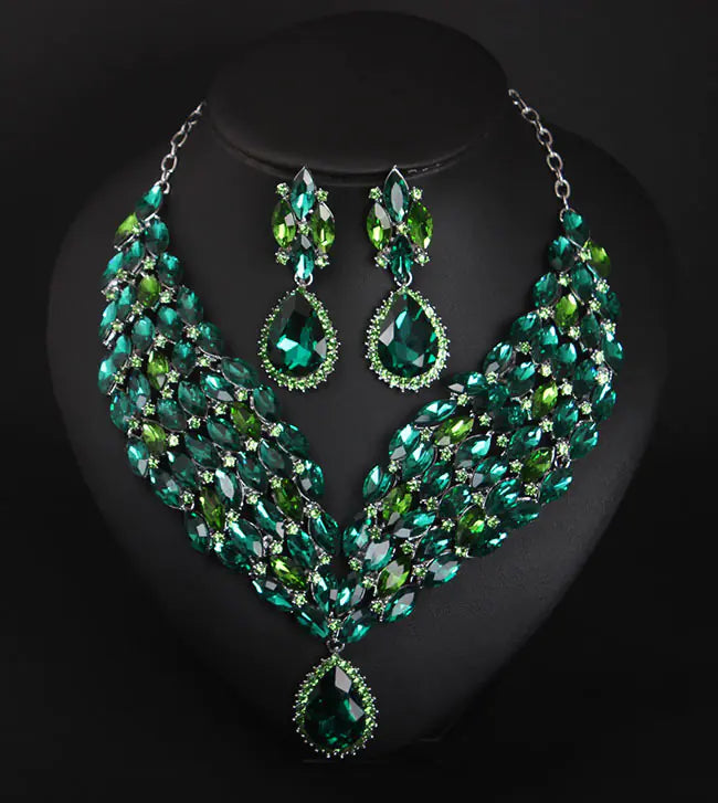 Luxury Crystal African Necklace and Earring Set