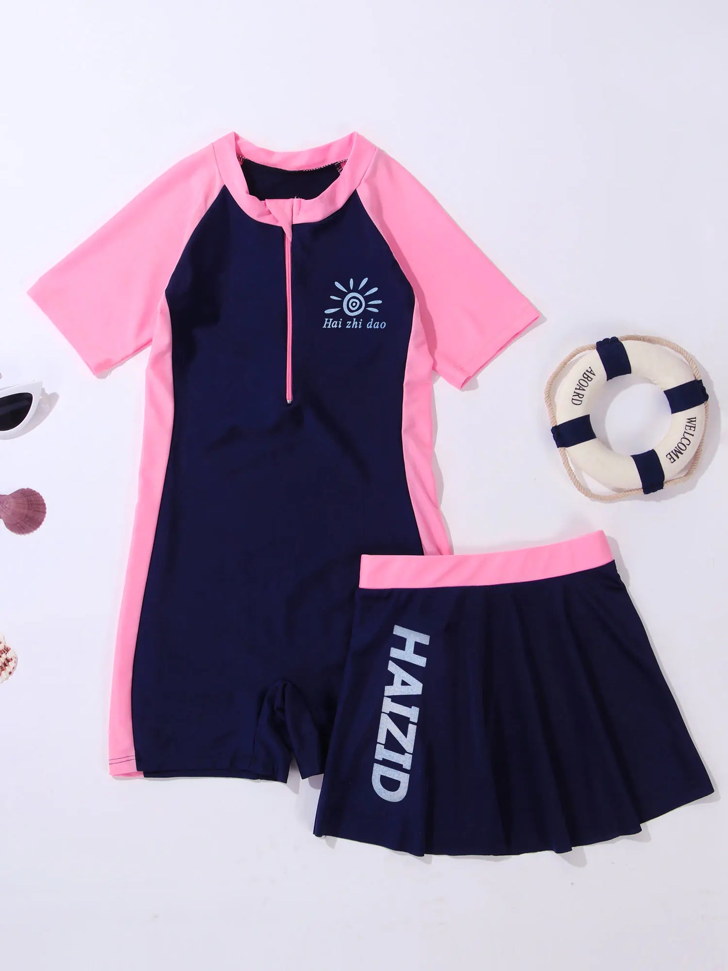 Children's Swimsuit Set: Jumpsuit and Skirt