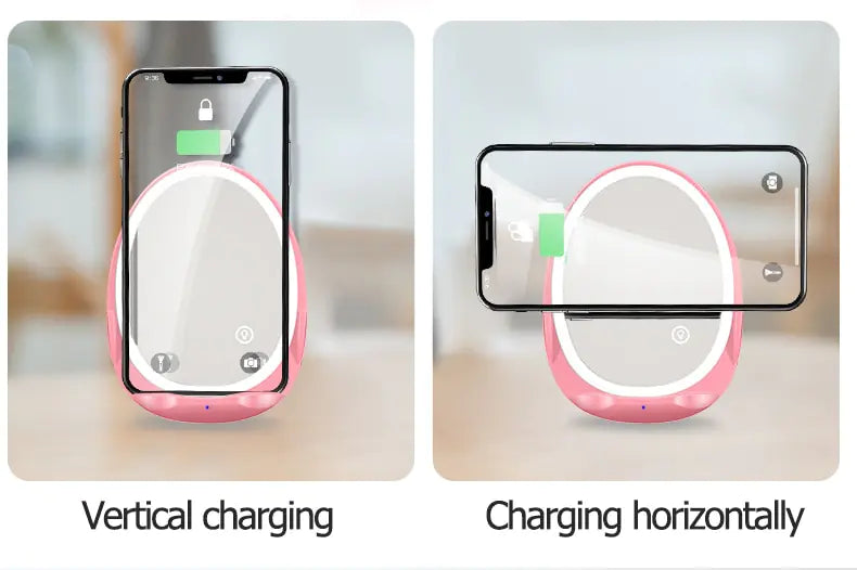 Portable Stand Mirror with Light and Wireless Charger - Comfort Gift Box