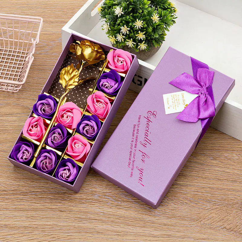 12 Rose Soap Flower Gift Box