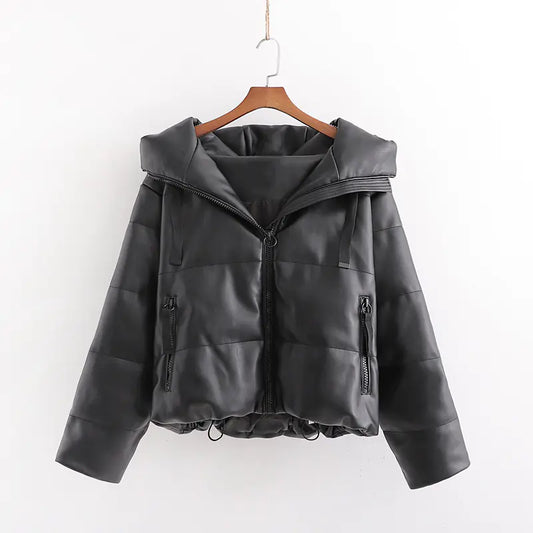 Warm Cotton Jacket, PU Leather Coat, PU Jacket