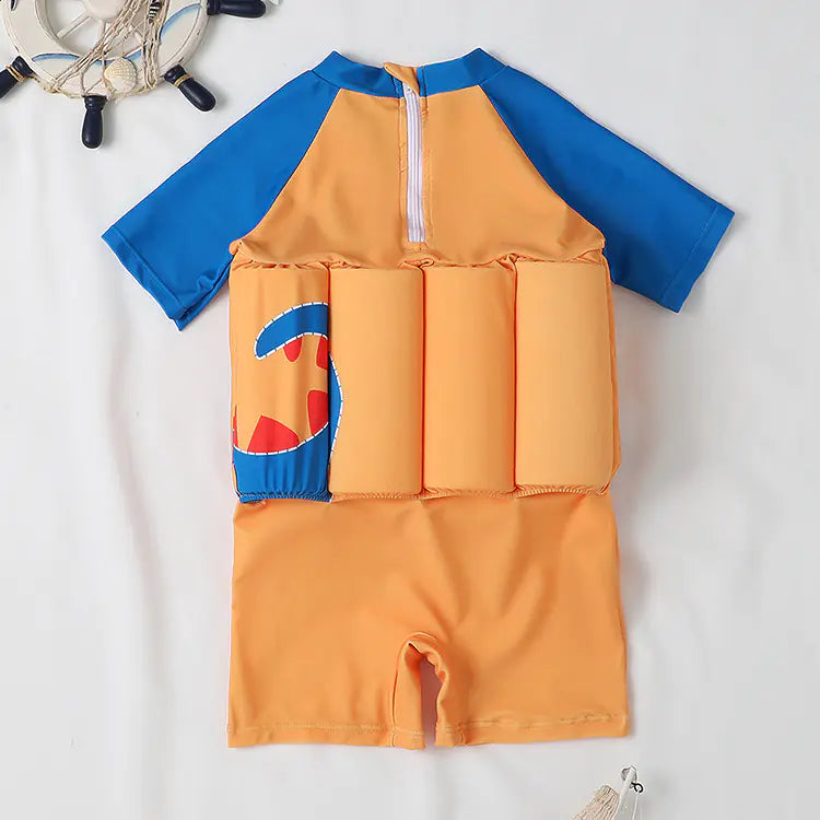 Boys' Short Sleeve Swimming Suit with Floatation