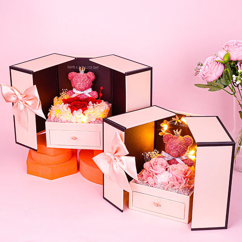 Little Bear Preserved Fresh Flower Gift Box