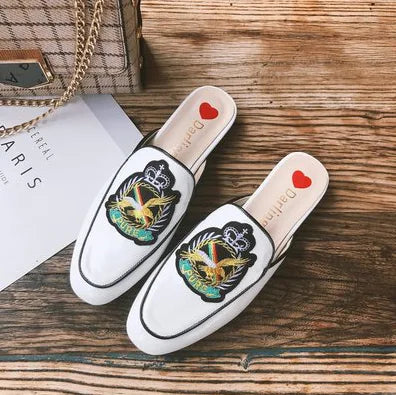 Embroidered Mule Shoes for Stylish Comfort - Comfort Gift Box