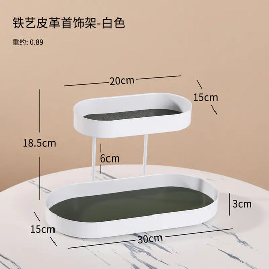 Modern Luxury Double-Layer Key Storage Tray for Bedroom