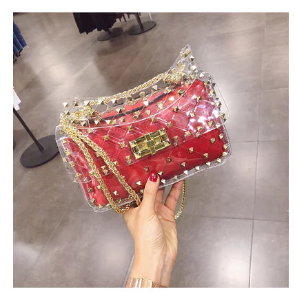 Chain Bag, Crossbody Mini Bag, Transparent Jelly Bag