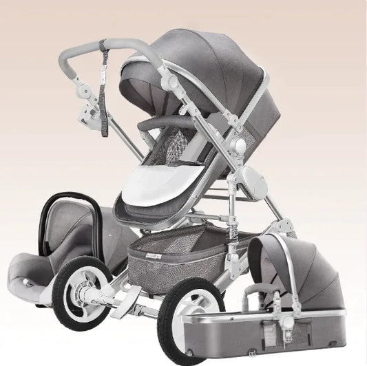 High-View Foldable Stroller – Sit & Recline Comfort - Comfort Gift Box