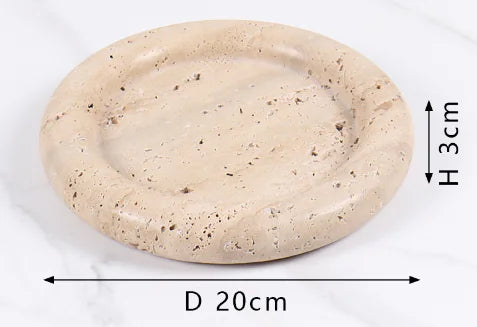 Luxury Jade Marble Serving Tray with Circular Edge (One)
