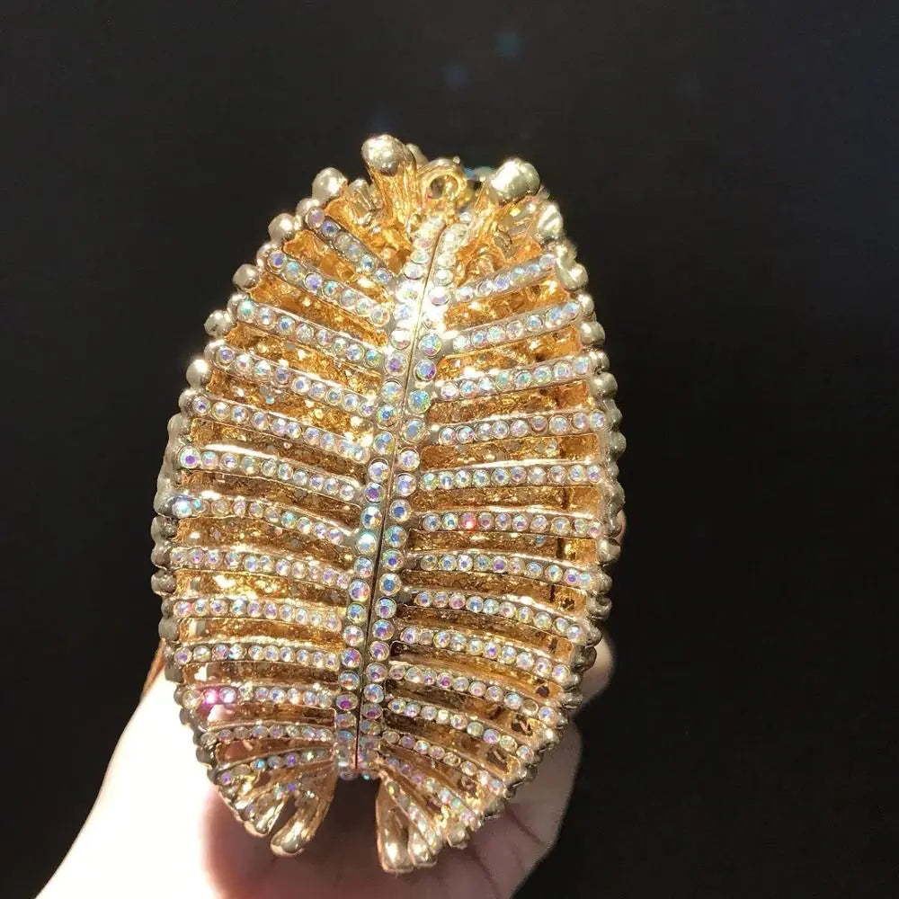 Women's Rhinestone Clutch Bag with Flower Design