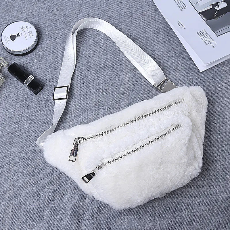 Furry Crossbody Bag for Women - Versatile Japanese Style