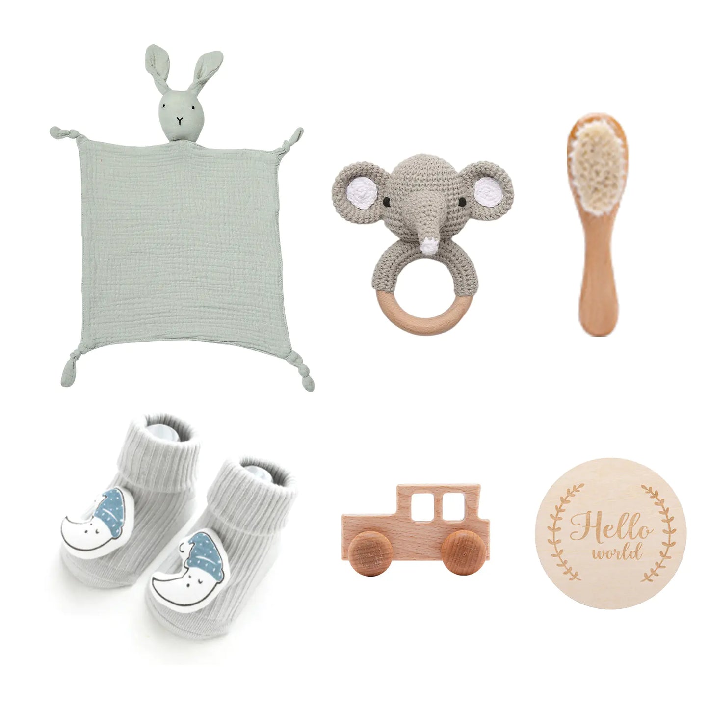 Infant Comfort Rattle Rabbit Bath Towel Gift Set - Comfort Gift Box