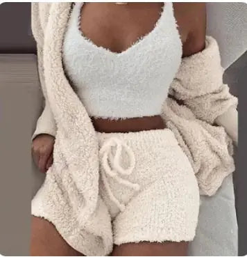 3-Piece Women's Plush Loungewear Set - Comfort Gift Box