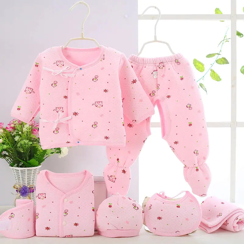 Luxury 7-Piece Cotton Clothing Set for Newborns