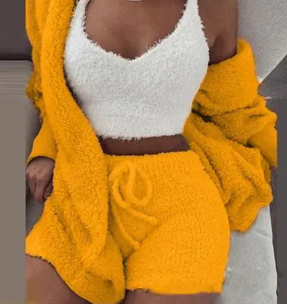 3-Piece Women's Plush Loungewear Set - Comfort Gift Box