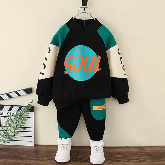 Boys' Wool Sweater Suit for Autumn and Winter (2-8 Years)