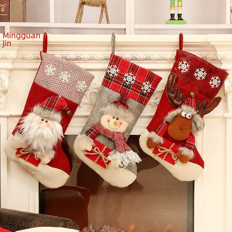 New Large Christmas Stocking Gift Bag for Decorations