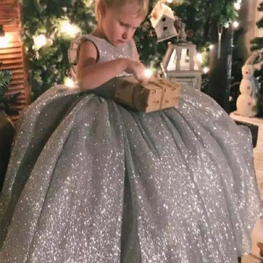 Long Fluffy Princess Dress for Girls' Birthday