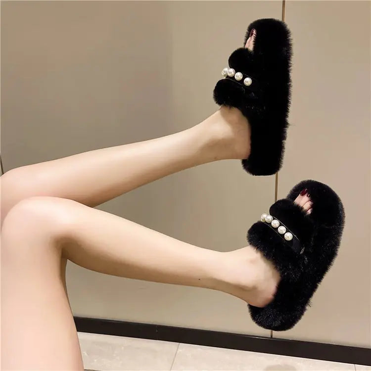 Furry Air-Conditioned Room Slippers