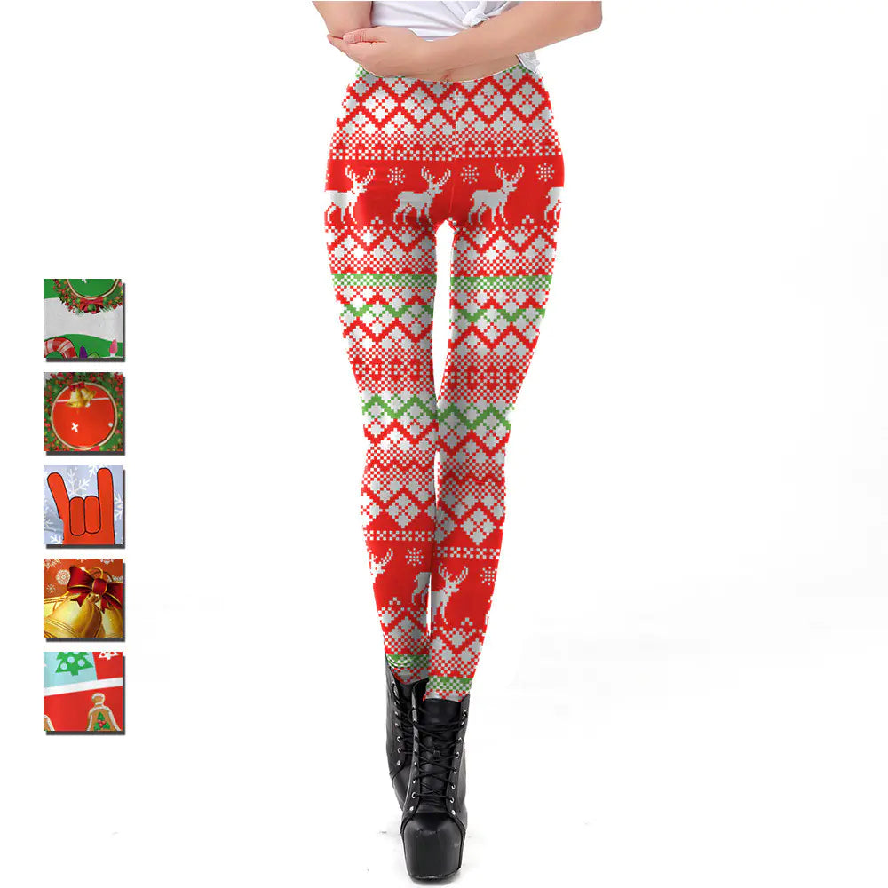 Christmas Gift Digital Print High Elastic Leggings