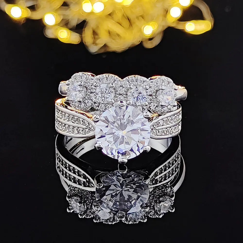 Luxury Diamond Engagement Ring Set for Him & Her
