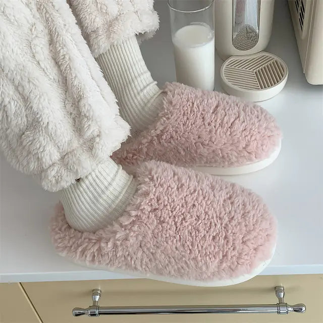 Cute Furry Winter Home Slippers for Women