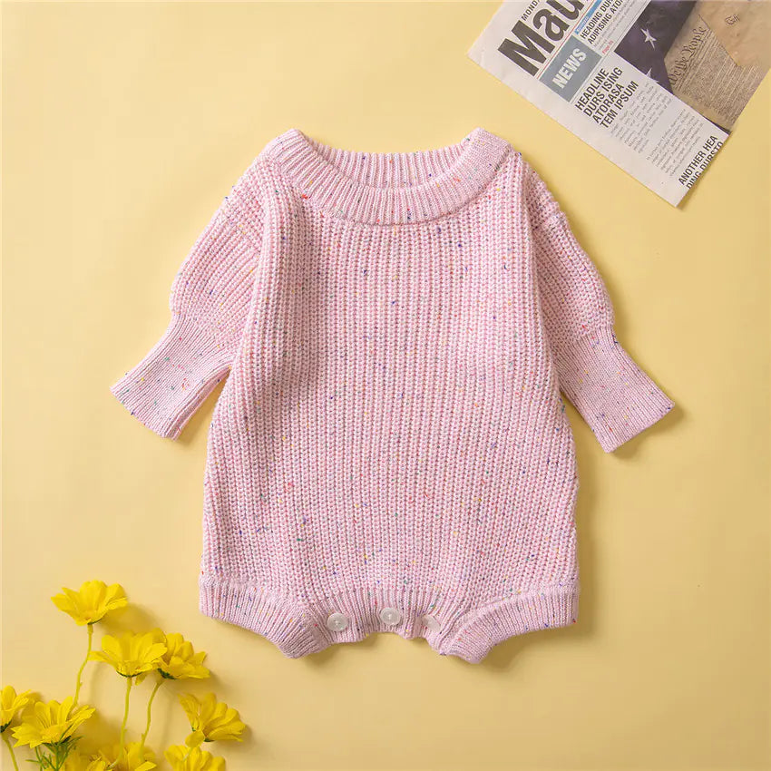 Baby Girls' Fashionable Knitted Jumpsuit