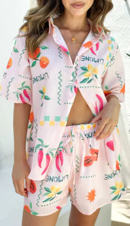 Papaya Print Cardigan and Shirt Set (One Set) - Comfort Gift Box