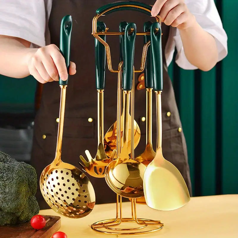 Luxury Lightweight Kitchen Utensil Set with Ceramic Handle