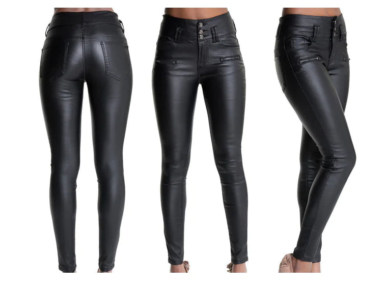 Slim Fit Faux Leather Pants