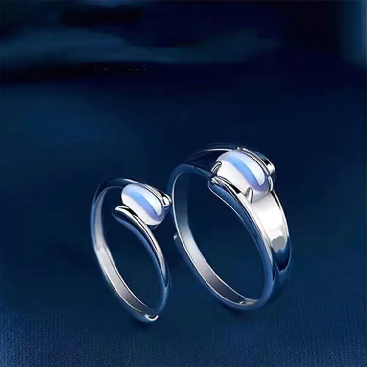 Moonstone Couple Ring Set - Niche Design for Him & Her
