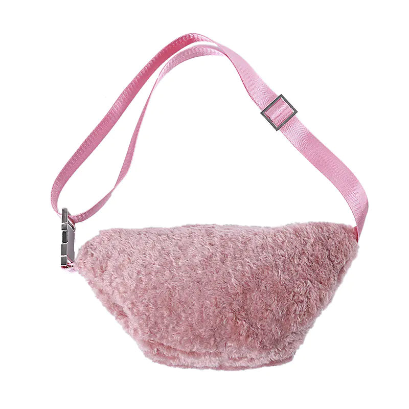 Furry Crossbody Bag for Women - Versatile Japanese Style