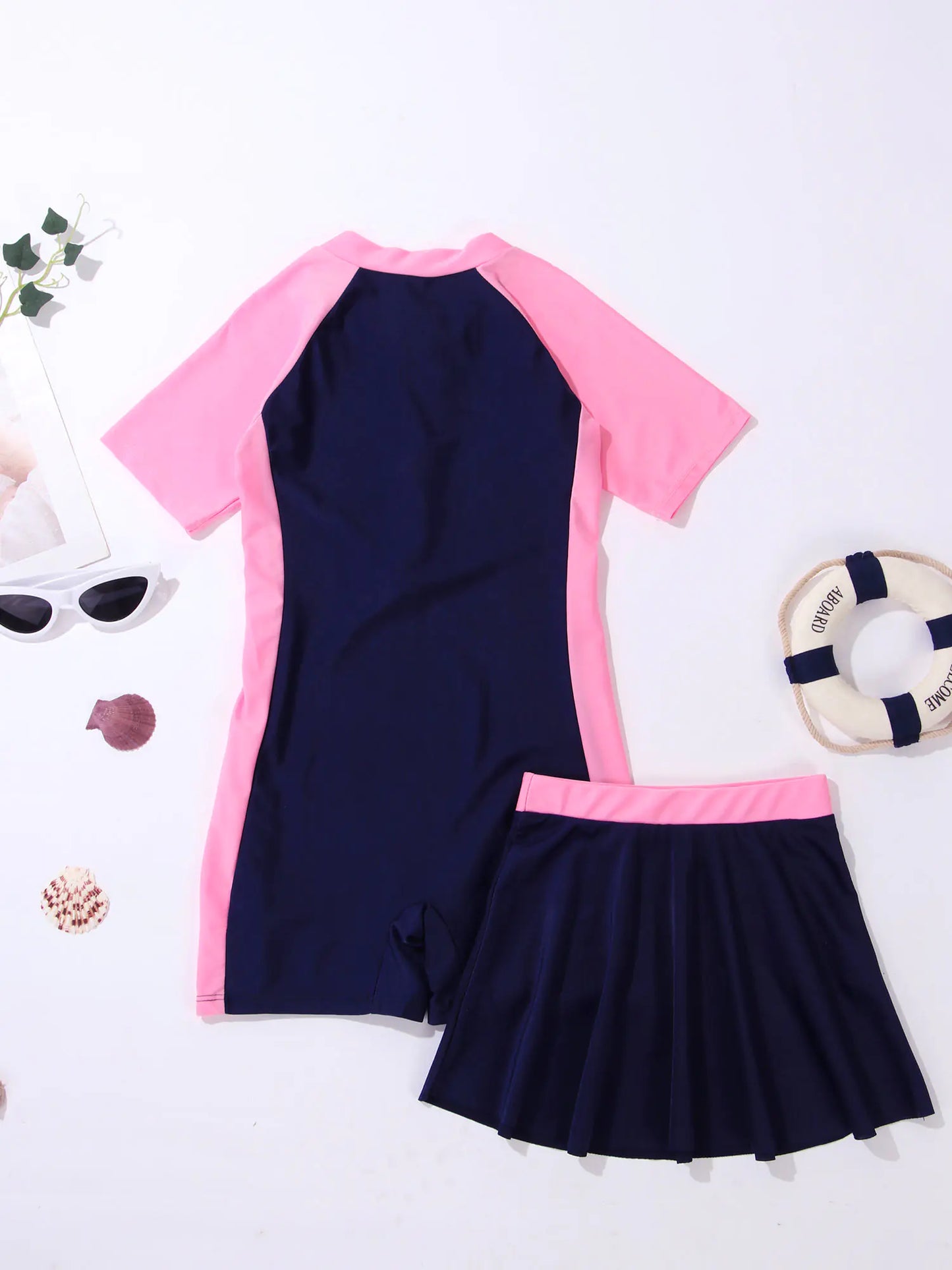 Children's Swimsuit Set: Jumpsuit and Skirt