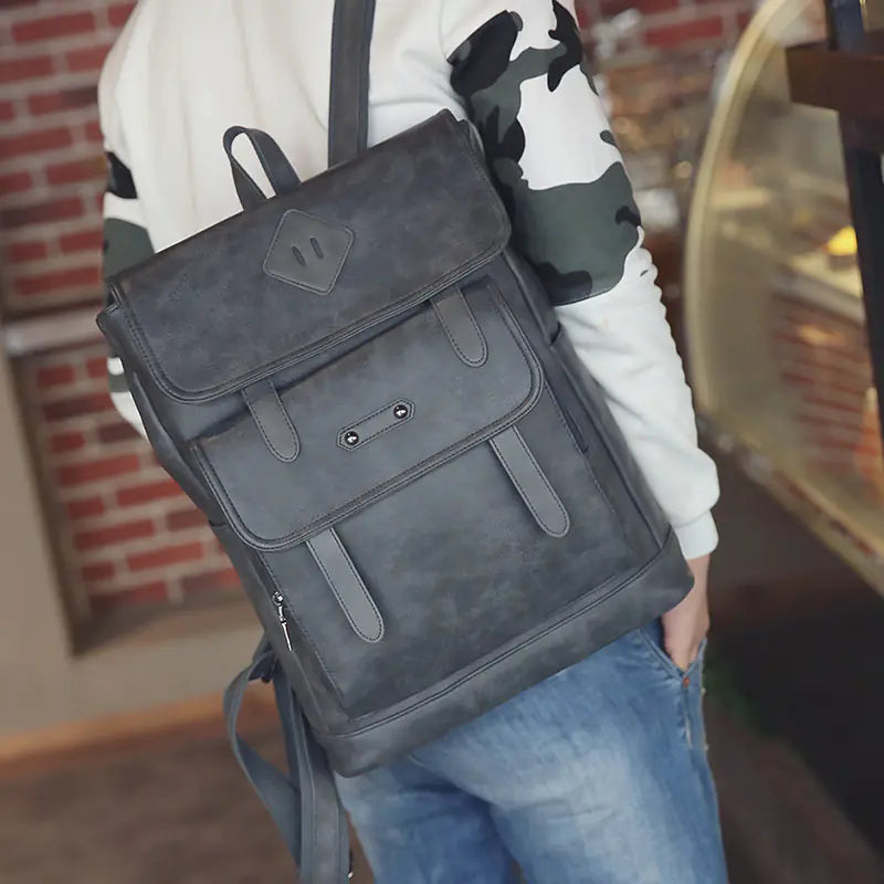 Men's PU Leather Laptop Backpack - Comfort Gift Box