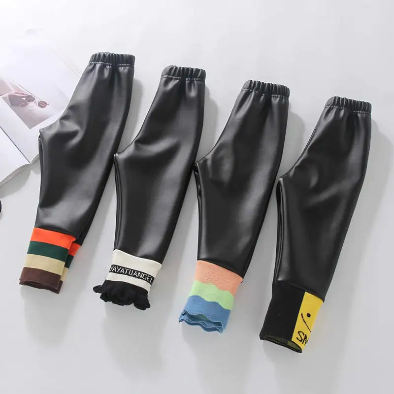 Warm Leather Pants for Girls