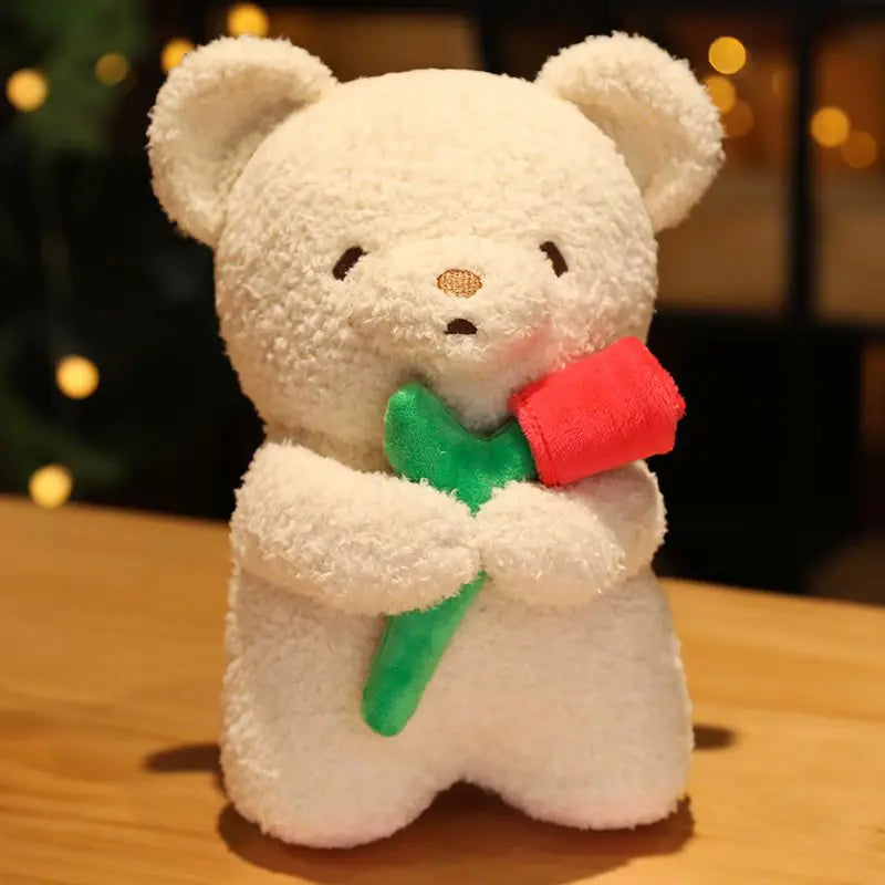 Cute Rose Bear Plush Toy for Gift