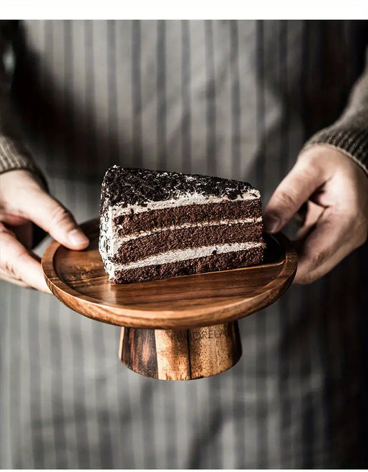 Wooden Round Dessert Plate - Creative Food Serving Tray