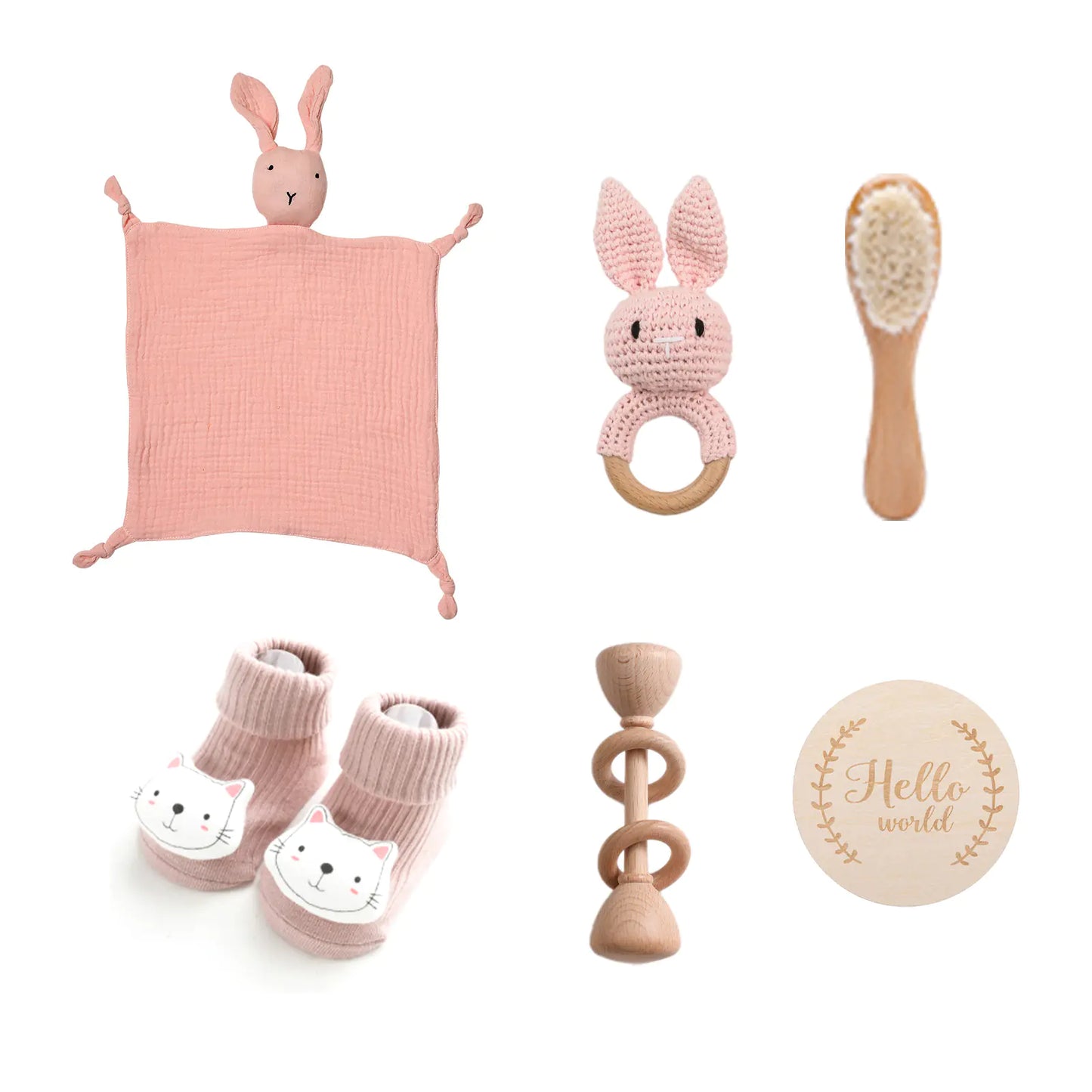 Infant Comfort Rattle Rabbit Bath Towel Gift Set - Comfort Gift Box