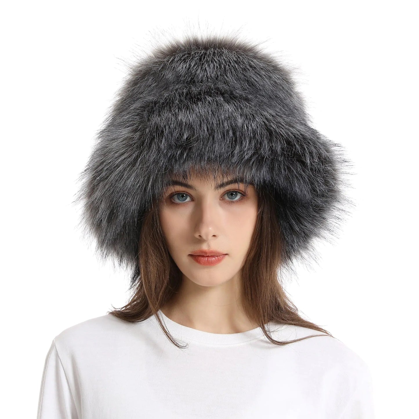 Thickened Faux Fur Winter Straw Hat