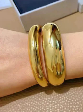 Double-Layer Wide Glossy Bracelet