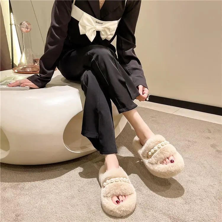 Furry Air-Conditioned Room Slippers