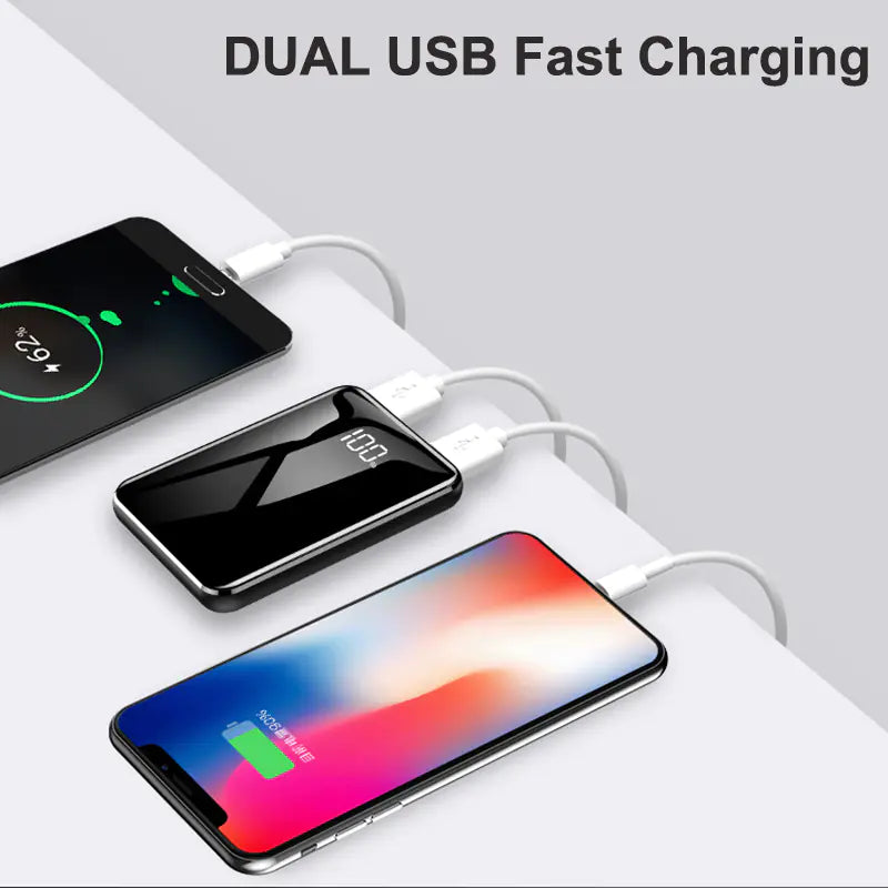 20000mAh Ultra-Thin Mirror Portable Power Bank - Comfort Gift Box