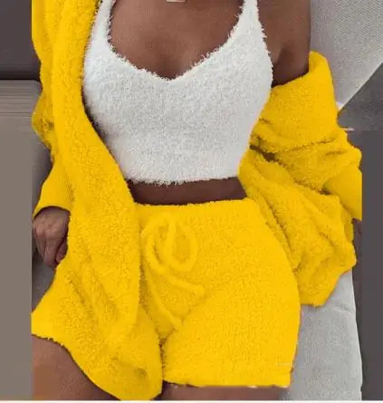 3-Piece Women's Plush Loungewear Set - Comfort Gift Box