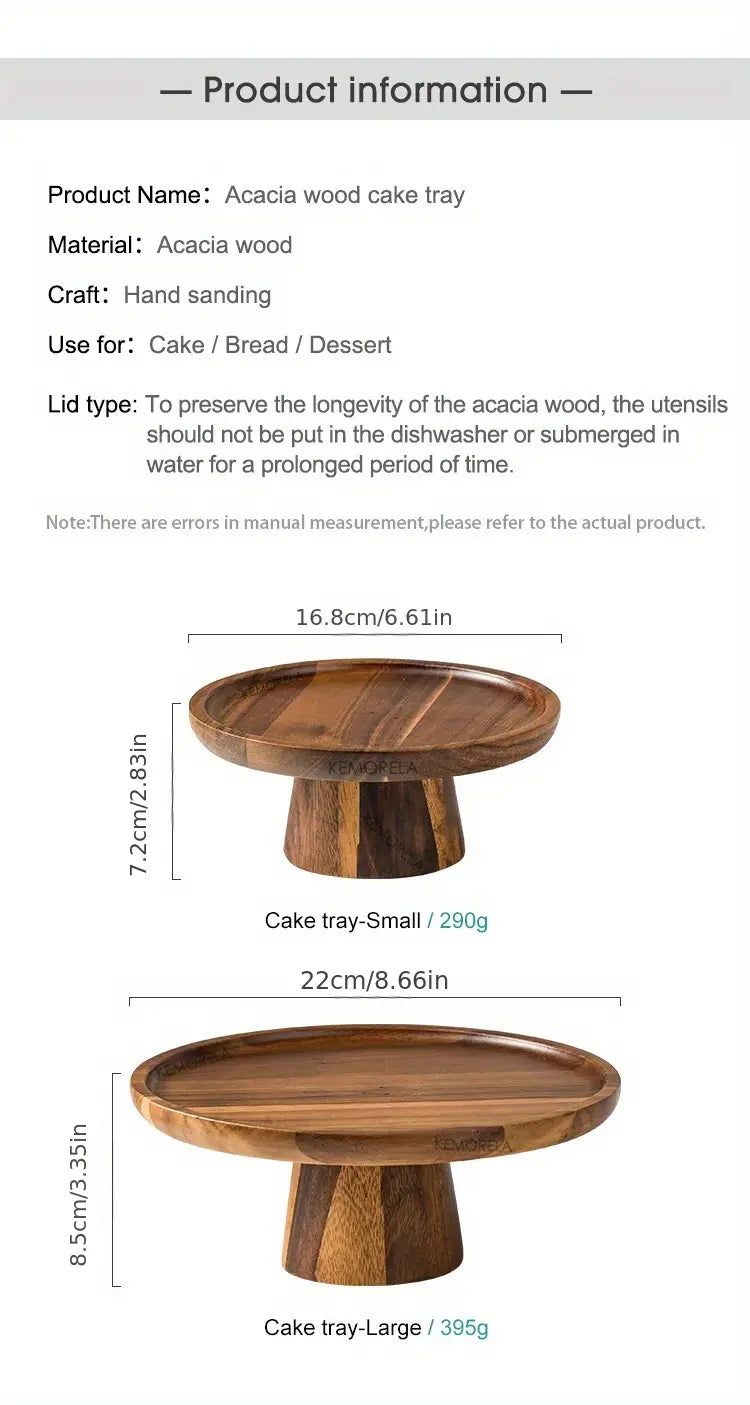 Wooden Round Dessert Plate - Creative Food Serving Tray