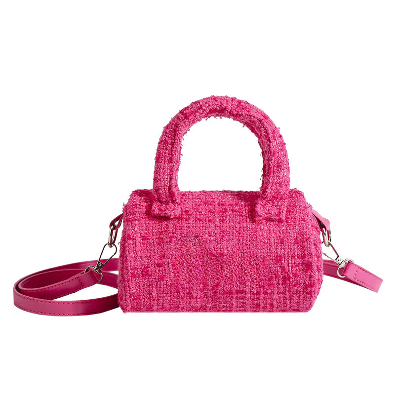 Barbie Collaboration Stylish Cylindrical Handbag