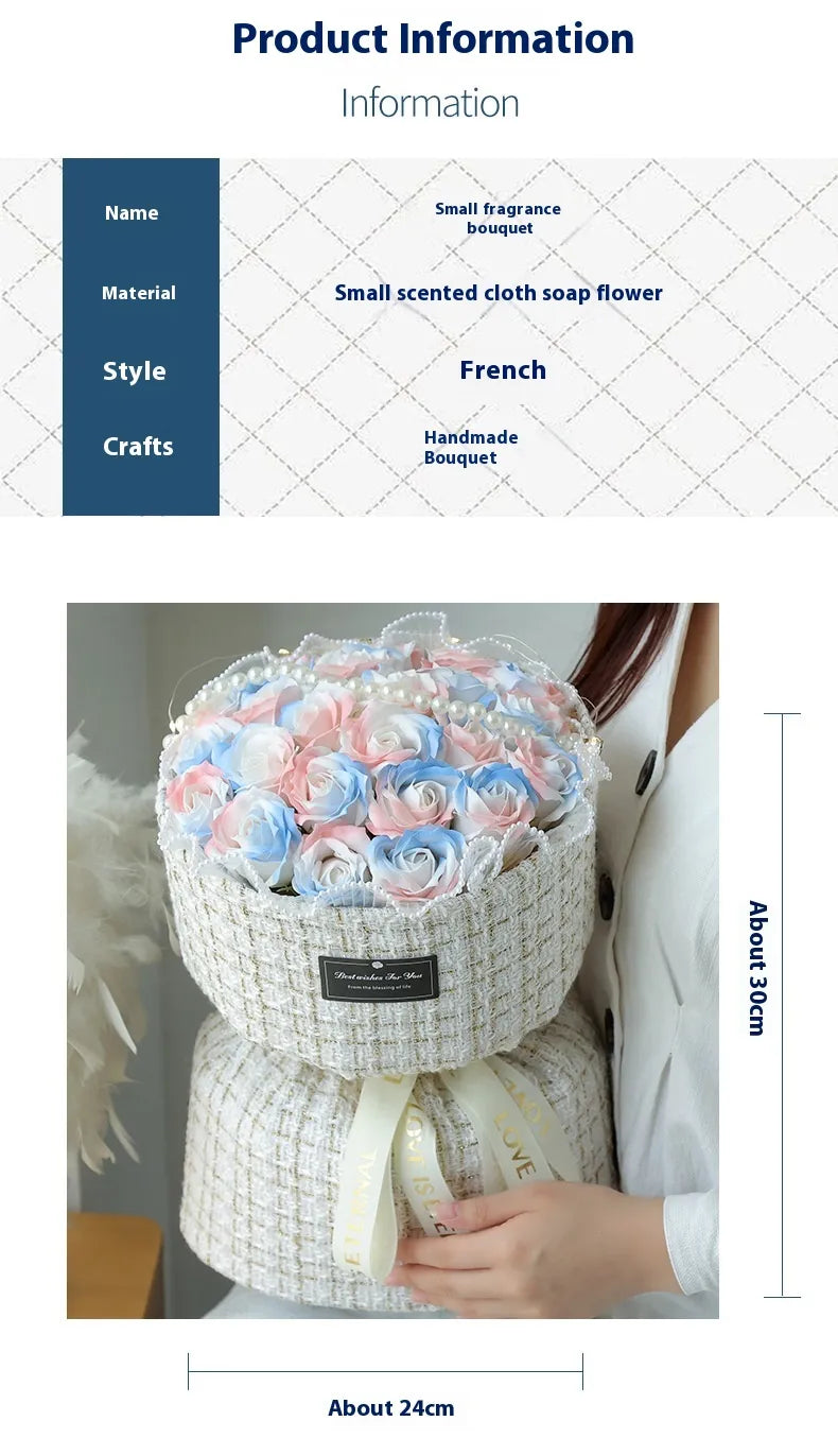 Classic Blue Rose Soap Bridal Bouquet