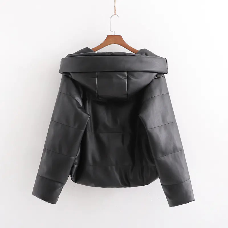 Warm Cotton Jacket, PU Leather Coat, PU Jacket